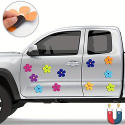 8/16pcs Multi-color Flower Cutout Magnets For Car, Home, And Whiteboard - 60s Magnetic Decorations For Fridge And Refrigerator