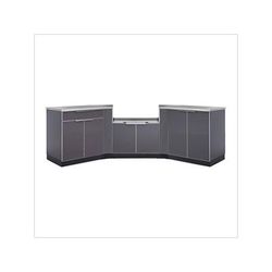 NewAge Outdoor Kitchens Aluminum Slate 7-Piece Outdoor Kitchen Set with Countertops
