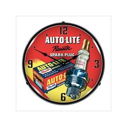 Collectable Sign and Clock Autolite Resistor Spark Plugs Backlit Wall Clock