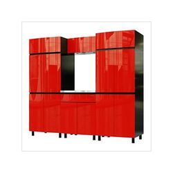 Contur Cabinet 7.5' Premium Cayenne Red Garage Cabinet System with Stainless Steel Tops