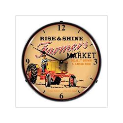 Collectable Sign and Clock Farmers Market Backlit Wall Clock