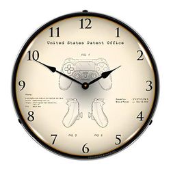 Collectable Sign and Clock 2013 PS4 Controller Patent Blueprint Backlit Wall Clock