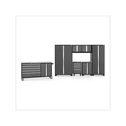 NewAge Garage Cabinets BOLD Grey 8-Piece Project Center Set with Stainless Steel Top