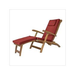 All Things Cedar 5-Position Steamer Chair with Red Cushions