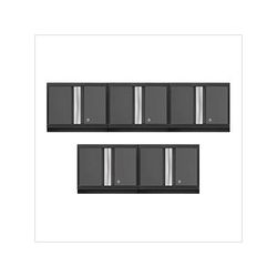 NewAge Garage Cabinets 5 x BOLD Series Grey Wall Cabinets