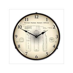 Collectable Sign and Clock 2006 Nintendo Wii Controllers Patent Blueprint Backlit Wall Clock