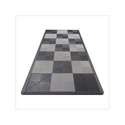 Swisstrax Ribtrax Pro Motorcycle Garage Floor Tile Mat (Jet Black / Slate Grey)