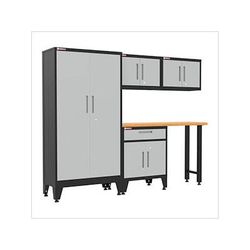 Armadillo Tough Grey 5-Piece Garage Cabinet Set with Levelers