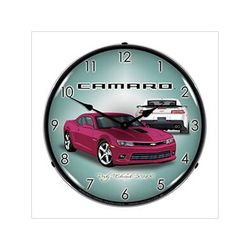 Collectable Sign and Clock 2014 SS Magenta Camaro Backlit Wall Clock