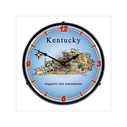 Collectable Sign and Clock Kentucky Supports the 2nd Amendment Backlit Wall Clock