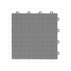 GearTile Coin Pattern 12 x 12-Inch Graphite Garage Floor Tile (12 Pack)