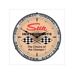 Collectable Sign and Clock Sun Tachometer Division Backlit Wall Clock