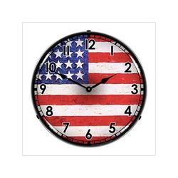 Collectable Sign and Clock USA Flag Backlit Wall Clock