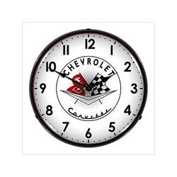 Collectable Sign and Clock Chevrolet Corvette Backlit Wall Clock