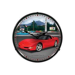 Collectable Sign & Clock Chevy Corvette Raceway Backlit Wall Clock