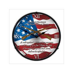 Collectable Sign and Clock 2nd Amendment Backlit Wall Clock
