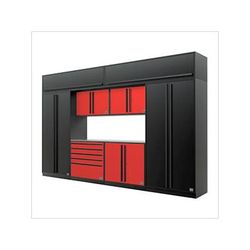 Proslat Garage Cabinets Barrett-Jackson 9-Piece Garage Cabinet System with Stainless Steel Countertop