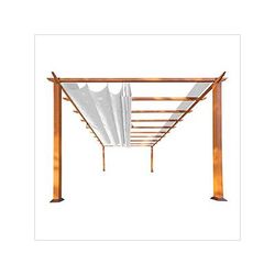 Paragon Outdoor 11 x 11 ft. Florence Soft Top Aluminum Pergola (Canadian Wood / Silver Canopy)