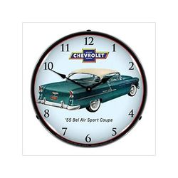 Collectable Sign and Clock 1955 Bel Air Sport Coupe Backlit Wall Clock