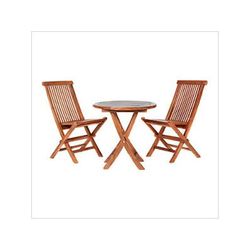 All Things Cedar 3-Piece Teak Bistro Table Set