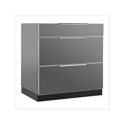 NewAge Outdoor Kitchens Aluminum Slate Grey 3-Drawer Base Cabinet