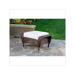 Tortuga Outdoor Sea Pines Ottoman with Cushion (Java / Canvas Natural)