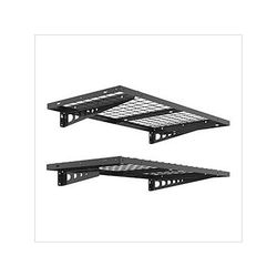 Fleximounts 2' x 4' Black Wall Mounted Shelf (2-Pack)