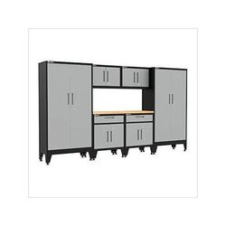 Armadillo Tough Grey 7-Piece Garage Cabinet Set with Levelers