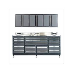 Dragonfire Tools 17-Drawer 7-Foot HD Workbench with Leveling Feet and Wall Cabinets