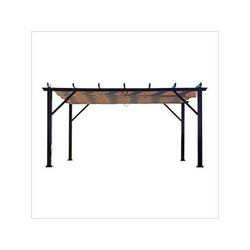 Paragon Outdoor 12 x 16 ft. Soft Top Aluminum Pergola (Espresso Frame / Mocha Canopy)