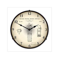 Collectable Sign and Clock 1952 Pez Candy Dispenser Patent Blueprint Backlit Wall Clock