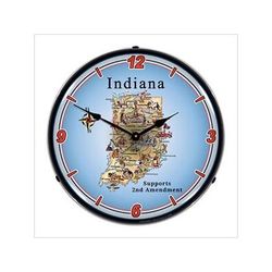 Collectable Sign and Clock Indiana Supports the 2nd Amendment Backlit Wall Clock