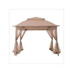 Sunjoy Group 11 x 11 Portable 2-Tier Pop Up Gazebo with Netting