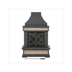 Sunjoy Group 57-Inch Steel Wood Burning Fireplace with Fire Poker