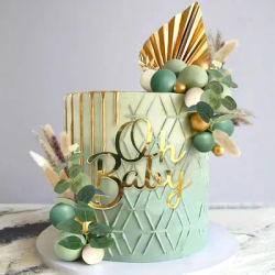 LaVenty vert Cupcake Topper gâteau Topper sexe révéler fête gâteau décoration pour sexe révéler fête décoration