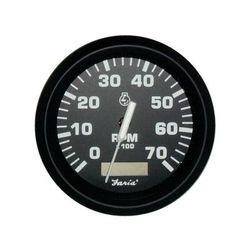 Faria Beede Instruments Euro Black 4" Tachometer w/Hourmeter - 7000 RPM Gas - Outboard 32840