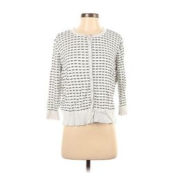 Cable & Gauge Cardigan Sweater: White - Women's Size X-Large