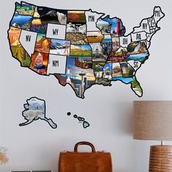 Personalize Your Home With 2pcs American Travel Map Wall Stickers - Perfect For Any Room!