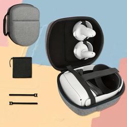 All-in-one Hard Carrying Travel Storage Case For Oculus/meta Quest 2/pico 4, Vr Headset Case Compatible With Elite Strap