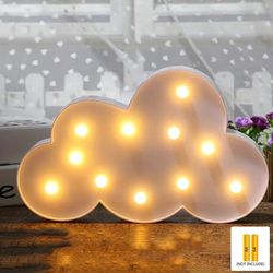 1pc Cloud Shape Night Light, Wall Mounted Cloud Shape Light Desktop Decoration White Cloud Night Light