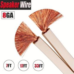 7/17/33ft 8ga 400 Core Hifi Engineering Speaker Wire Audio Cable - Oxygen-free Pure Copper For Car/home/theater/ktv Dj System With Anti-vibration