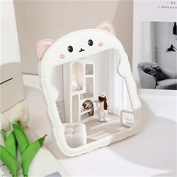 Cute Cartoon Panda Desktop Makeup Mirror With Stand - Folding Vanity Mirror For Bedroom And Dormitory - Perfect Beauty Gift For Girls And Women