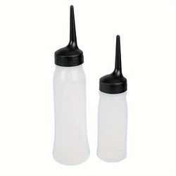 2pcs/set Clear Beauty Salon 240ml 120ml Plastic Dye Squeeze Applicator Hair Oil Applicator Bottle Pointy Hair Dry Cleaning Bottle