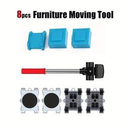 8pcs Furniture Dolly 4 Wheels Heavy Duty And Furniture Lifter, Furniture Mover Tool, 2200lbs Load, Appliances Roller For Heavy Objects, Washing Machine, Refrigerator
