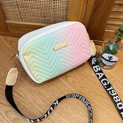 Fashion Gradient Quilted Crossbody Bag, Trendy Pu Shoulder Bag, Women's Stylish Handbag & Purse