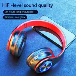 B39 Head-mounted Wireless Headphones, Sports Ultra-long Standby Colorful Light Retractable Folding Headphones, 400mah, Battery Life Is About 8 Hours
