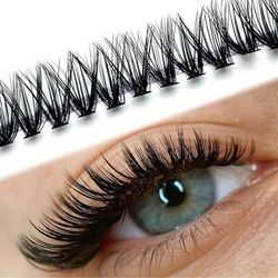 280pcs Cluster Lashes 30/40d 9-16mm Mix D Curling Cluster Lashes Extensions Soft And Natural False Eyelashes Individual Diy Eyelash Extension