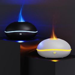 New Trends Household Desktop Simulation Flame Aroma Air Humidifier Lamp 200ml Mist Diffusor Essential Oil Aroma Diffuser