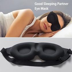 TEMU 1pc Soft Blockout Light Sleep Eye Mask For Sleeping, 3d Contoured Blindfold With Adjustable Strap, For Nap Travel Yoga Meditation