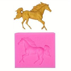 1pc Silicone Mold, 3d Pegasus Shaped Fondant Chocolate Biscuit Mold, Cake Decoration Mold, Clay Glue Soap Scented Candles Gypsum Mold, Kitchen Accessories, Baking Tools, Diy Supplies